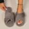 Womens Fluffy Open Toe NonSlip Flat Fur Slide Slippers 11