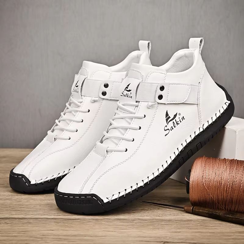 Mens Handmade Breathable Leather Casual Sneakers And Outdoor Ankle Boots 10