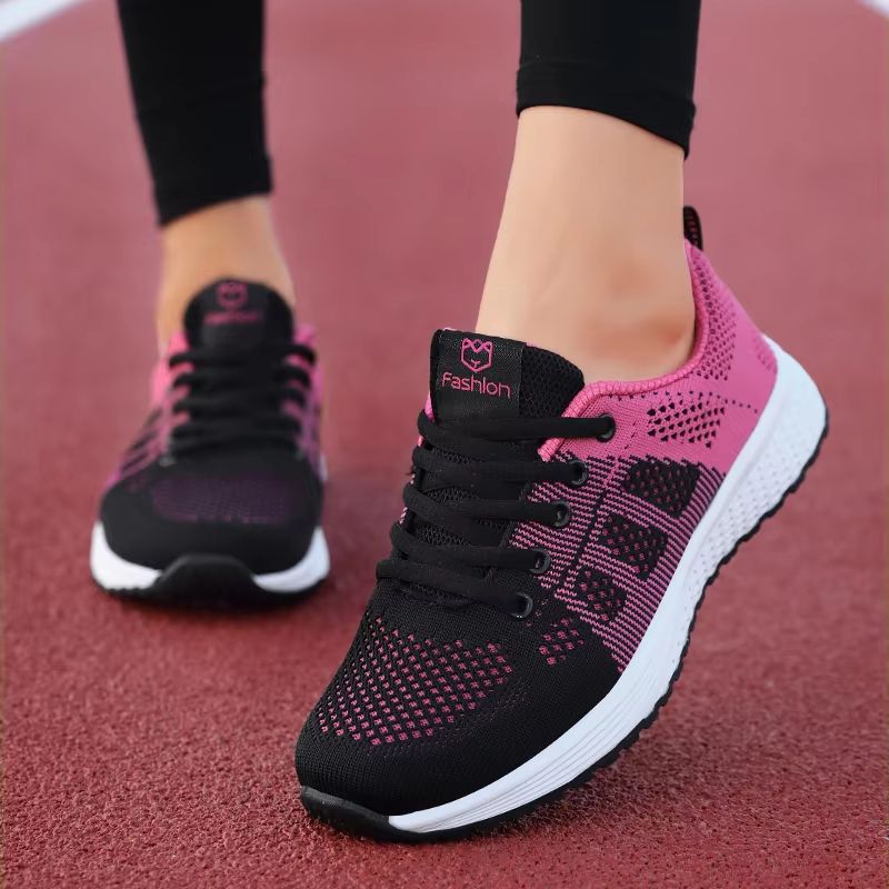 Womens Breathable Mesh Lace Up Walking Sneakers For Everyday Comfort 0