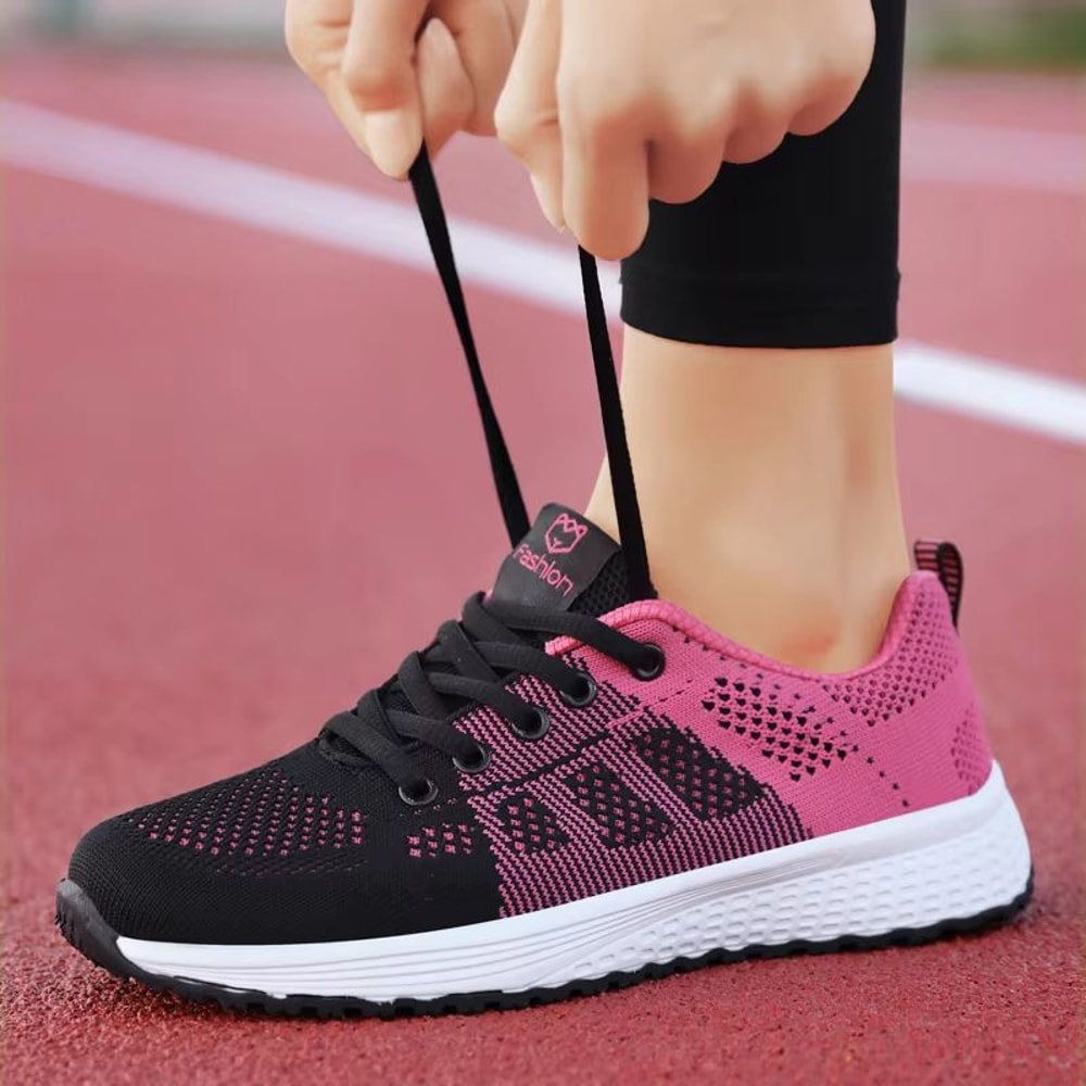 Womens Breathable Mesh Lace Up Walking Sneakers For Everyday Comfort 2