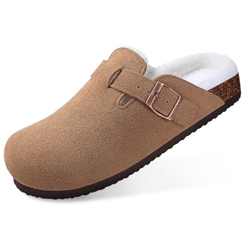 Unisex Suede Clogs With Arch Support And Cork Footbed 16