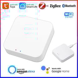 wireless multi-mode smart gateway hub (zigbee & bluetooth & mesh) for tuya smart life app, alexa & google home control