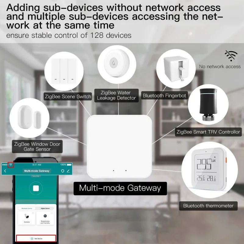 Wireless MultiMode Smart Gateway Hub ZigBee Bluetooth Mesh For Tuya Smart Life App Alexa Google 4