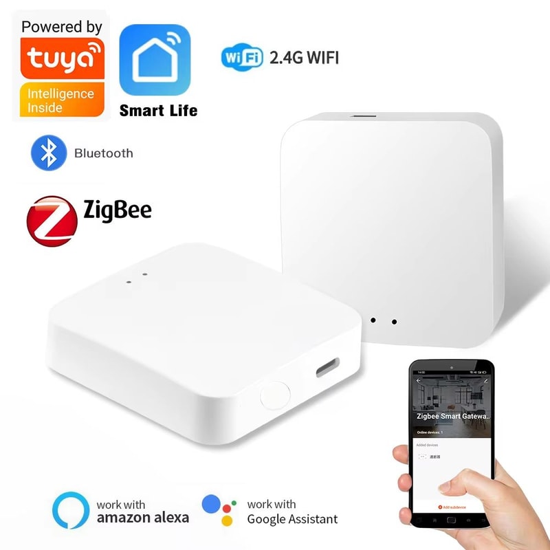 Wireless MultiMode Smart Gateway Hub ZigBee Bluetooth Mesh For Tuya Smart Life App Alexa Google 6