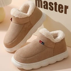unisex winter cotton plush padded warm house shoes outdoor casual slippers (2025)