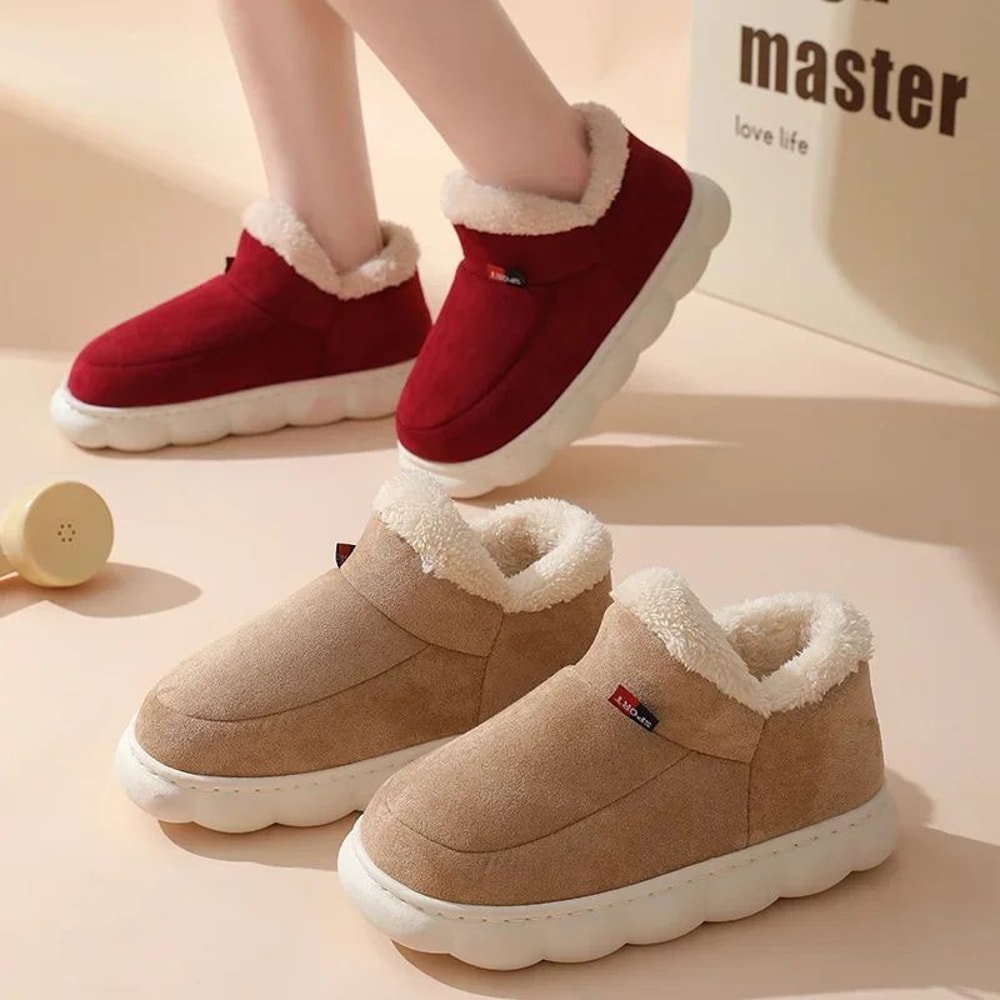 Unisex Winter Cotton Plush Padded Warm House Shoes Outdoor Casual Slippers 2025 5