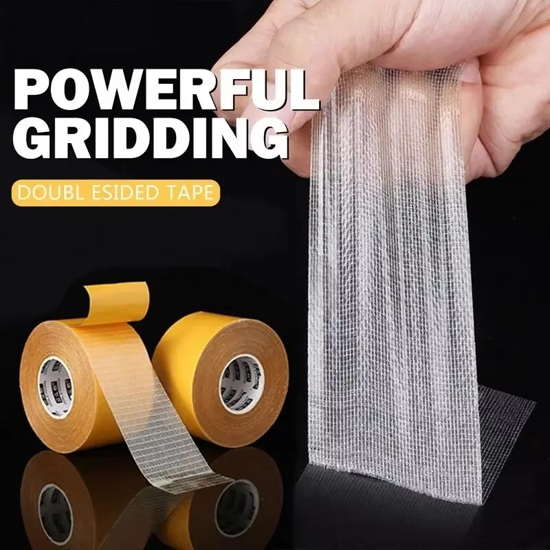 Extra Strong Transparent Double Sided Grid Fiber Adhesive Tape 164ft Roll 1