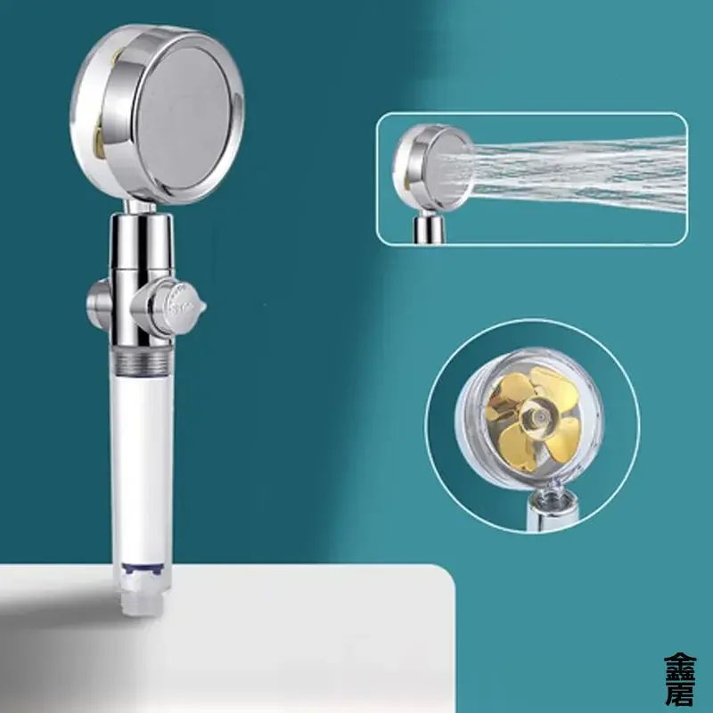 Pressurized 360 Rotating Turbo Shower Head With WaterSaving Propeller Flow 2