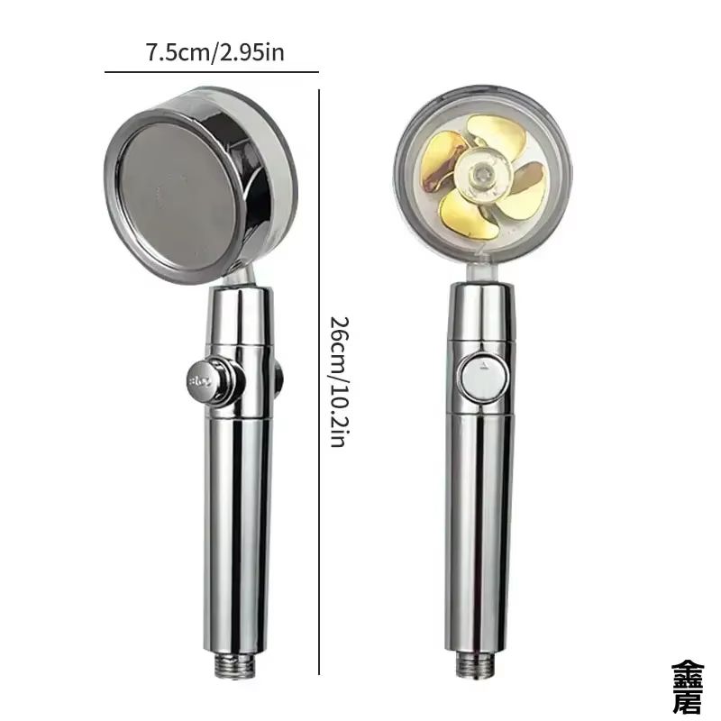 Pressurized 360 Rotating Turbo Shower Head With WaterSaving Propeller Flow 6
