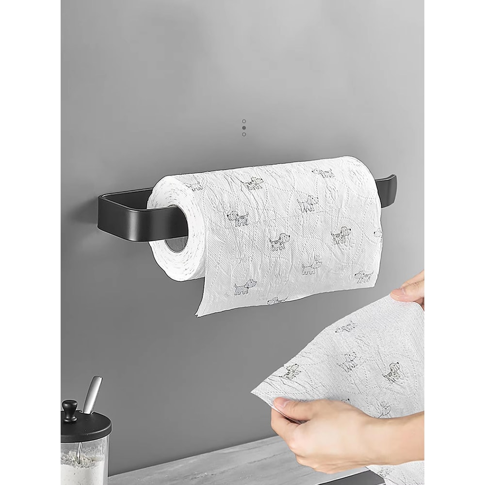 Adhesive Space Saver Paper Towel Holder And Toilet Roll Rack 8