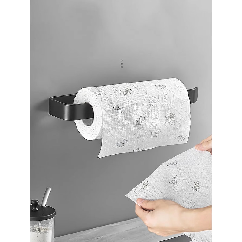Adhesive Space Saver Paper Towel Holder And Toilet Roll Rack 8
