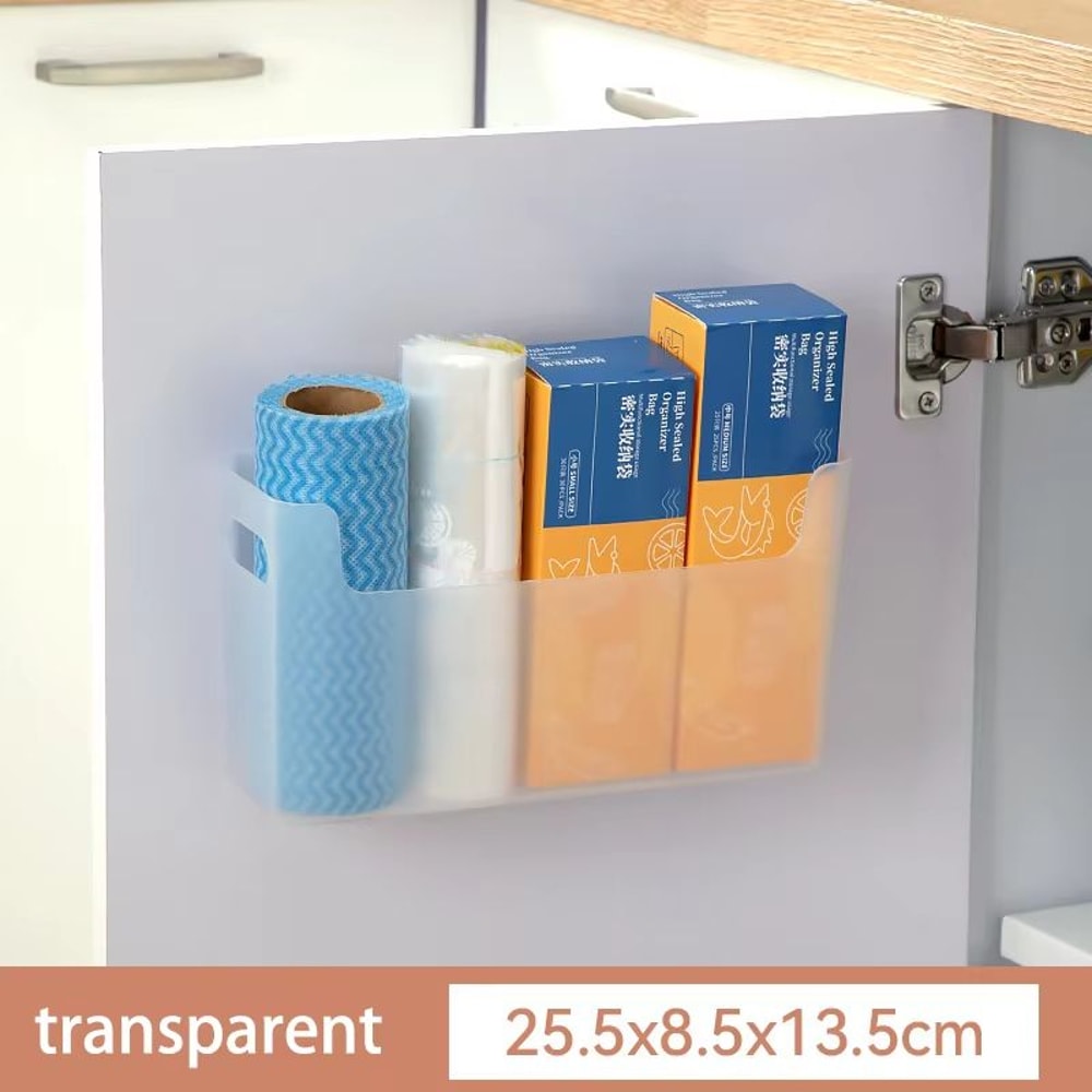 Cabinet Mounted Cling Film And Dish Drying Rack Kitchen Organizer 6