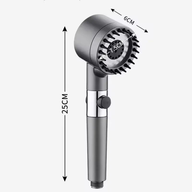 Portable ThreeSpeed Adjustable Shower Head With BuiltIn Head Massage Filter 5