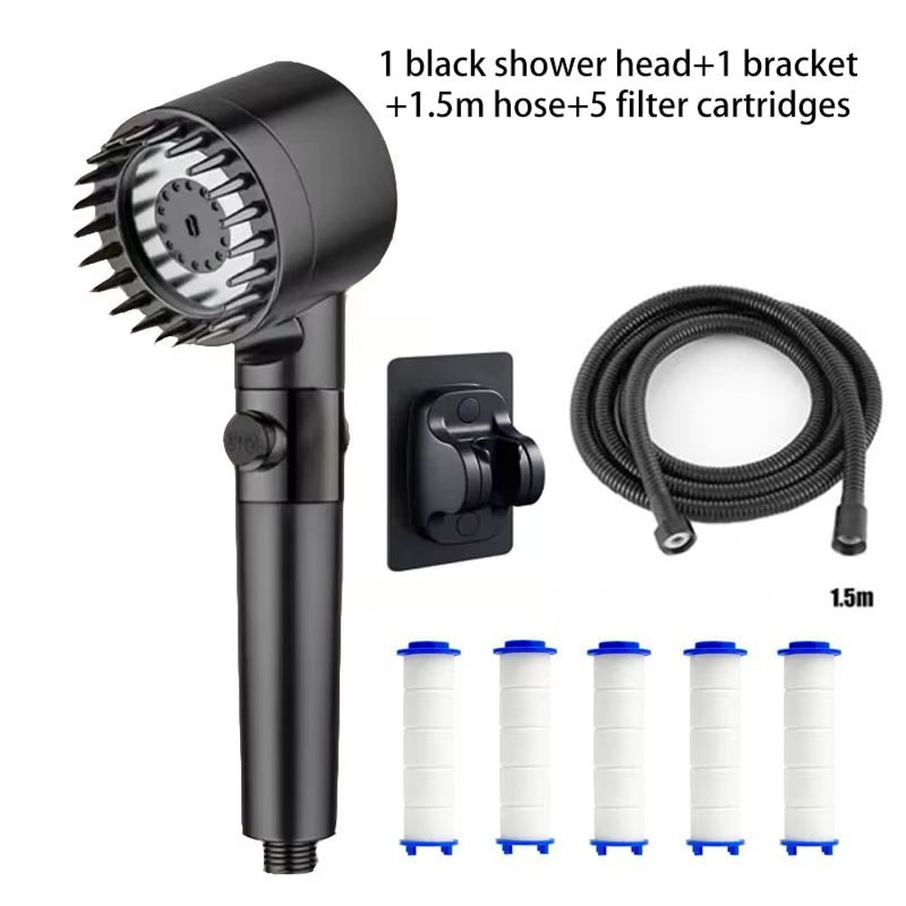 Portable ThreeSpeed Adjustable Shower Head With BuiltIn Head Massage Filter 6