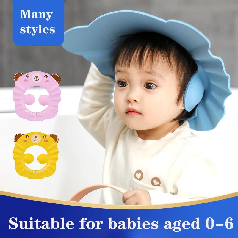 Adjustable Baby Shampoo Shower Cap Soft Hair Wash Visor Protection Hat 1
