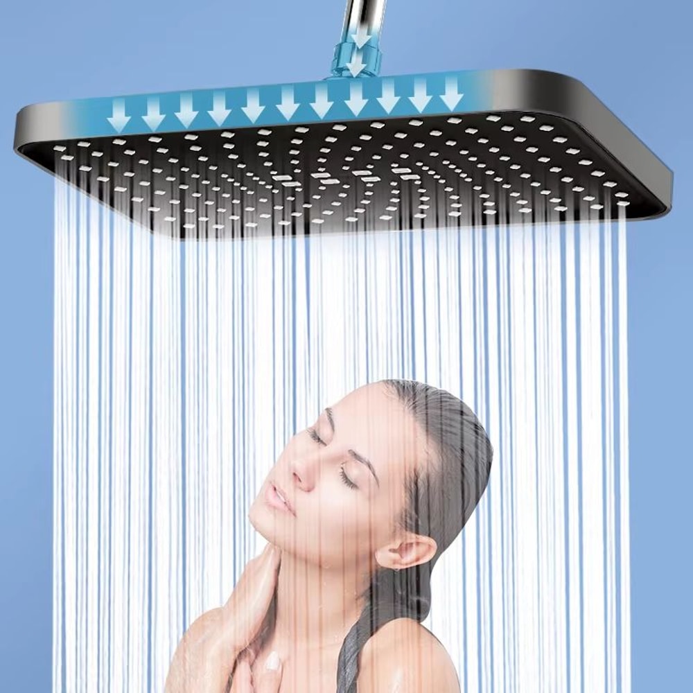 High Pressure Rainfall Shower Head With Adjustable Angle And AntiClogging Silicone Nozzles 0