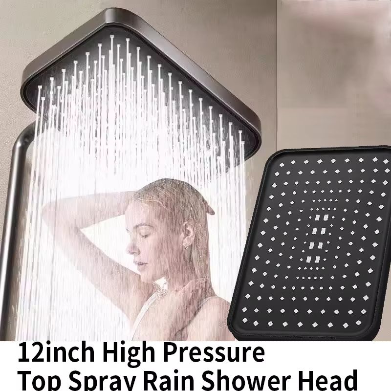 High Pressure Rainfall Shower Head With Adjustable Angle And AntiClogging Silicone Nozzles 5