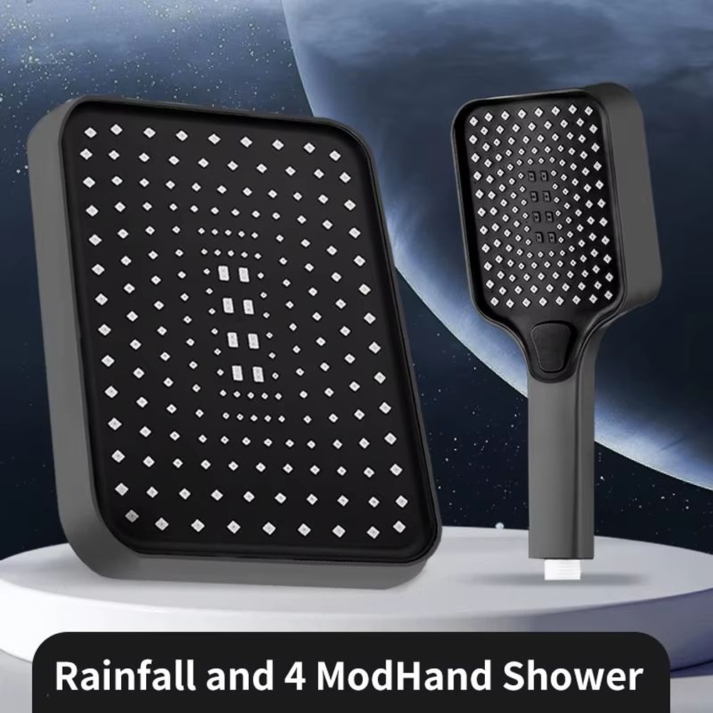 High Pressure Rainfall Shower Head With Adjustable Angle And AntiClogging Silicone Nozzles 6