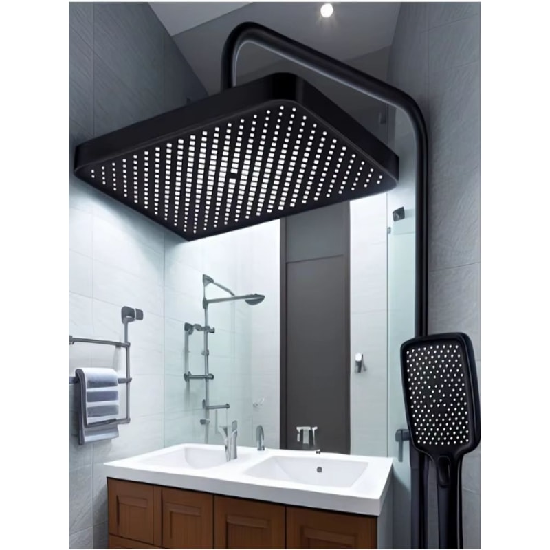 HighPressure Large Panel Overhead Shower Head Universal Rainfall Showerhead 4