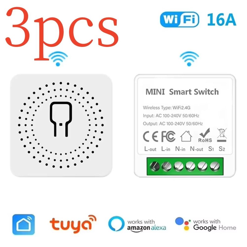WiFi Mini Smart Breaker DIY Switch Module 2Way Control Compatible With Alexa And Google Home 6