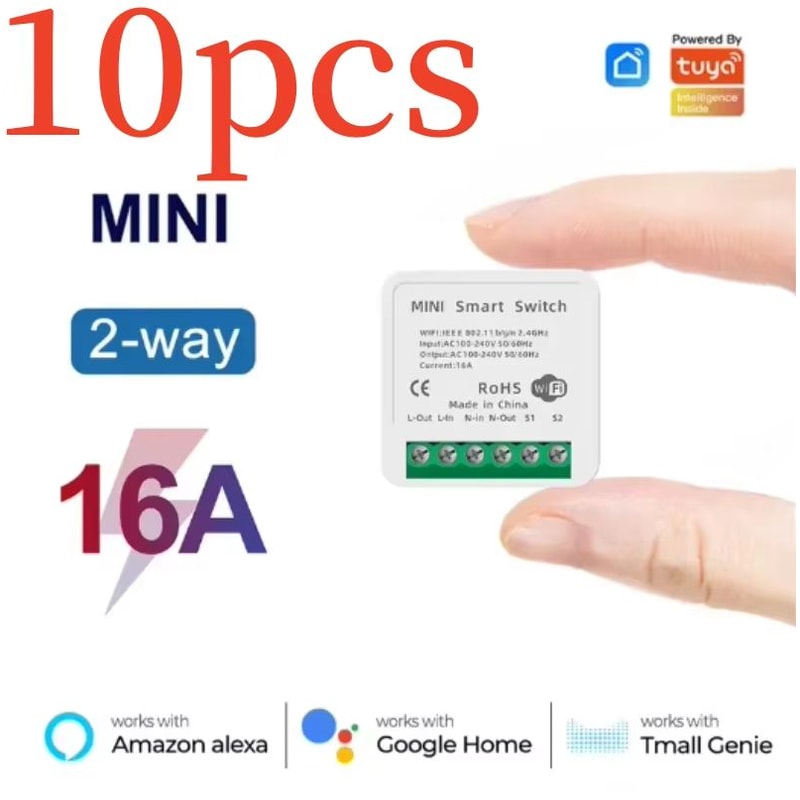 WiFi Mini Smart Breaker DIY Switch Module 2Way Control Compatible With Alexa And Google Home 7