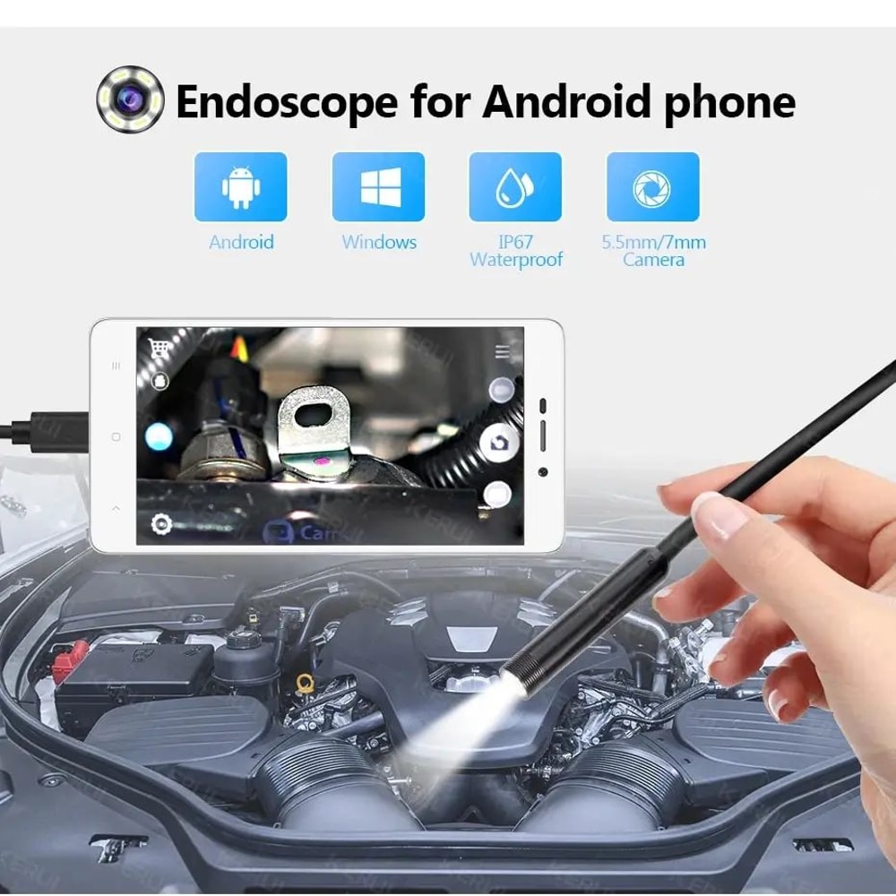 7 Mm 3in1 Android Endoscope Camera With USBTypeC Borescope And LED Lights 4