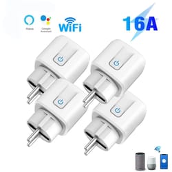 tuya wifi smart plug eu 16 a/20 a with power monitoring, timer and app control