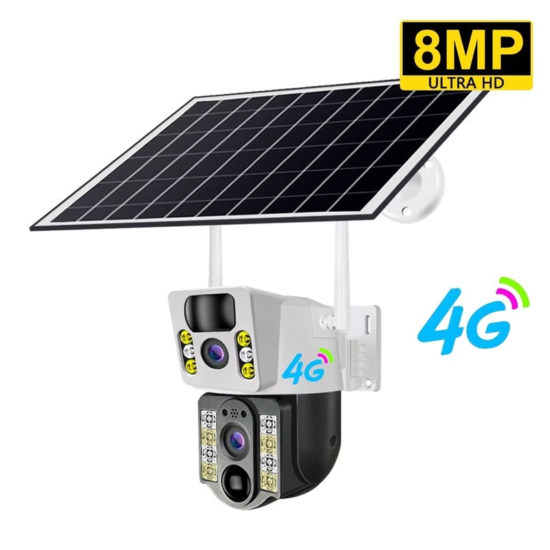 8 MP 4K Wireless Solar Camera Outdoor With 4G SIM Dual Lens PIR And Night Vision 10