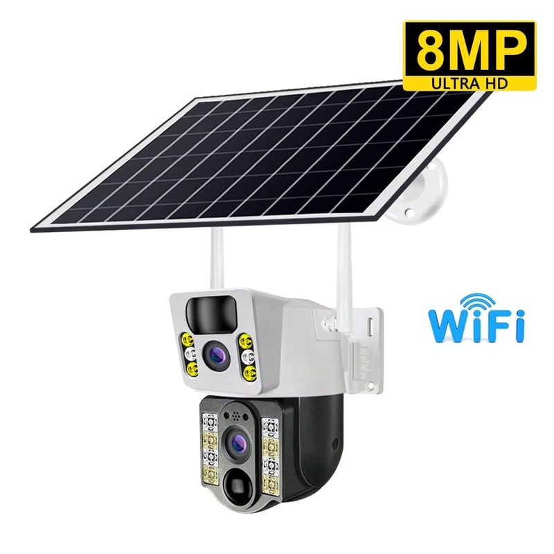 8 MP 4K Wireless Solar Camera Outdoor With 4G SIM Dual Lens PIR And Night Vision 6