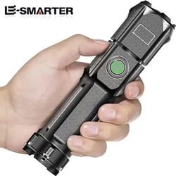 10000 lumen usb-rechargeable high-power tactical flashlight with zoom and waterproof body