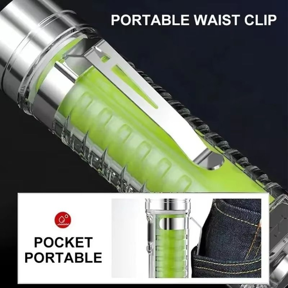 USBC Rechargeable Mini LED Keychain Flashlight With Tail Magnet UV And Multifunction Torch 1