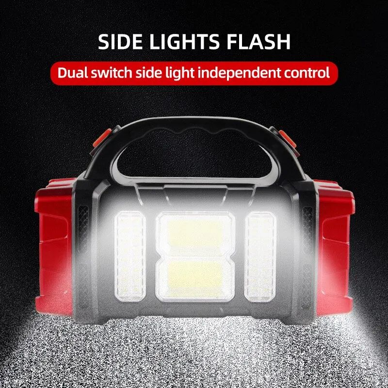 Solar Rechargeable Camping Light Portable LED Searchlight With Dual Light Source And USB Charging 2