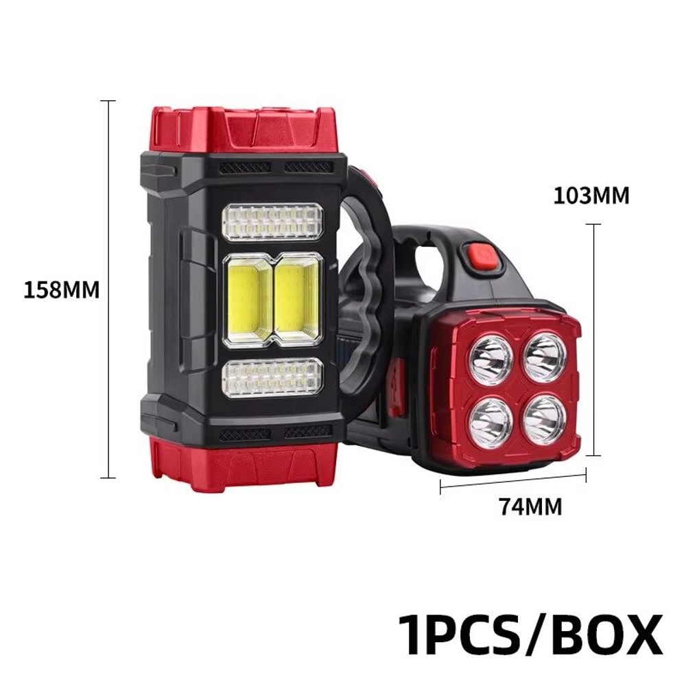 Solar Rechargeable Camping Light Portable LED Searchlight With Dual Light Source And USB Charging 6