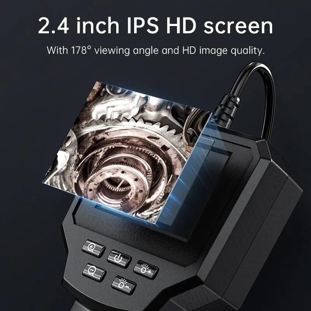 KERUI 24 Inch IPS Screen Industrial Endoscope Camera HD 1080P Pipe Inspection Borescope With Rigid 2