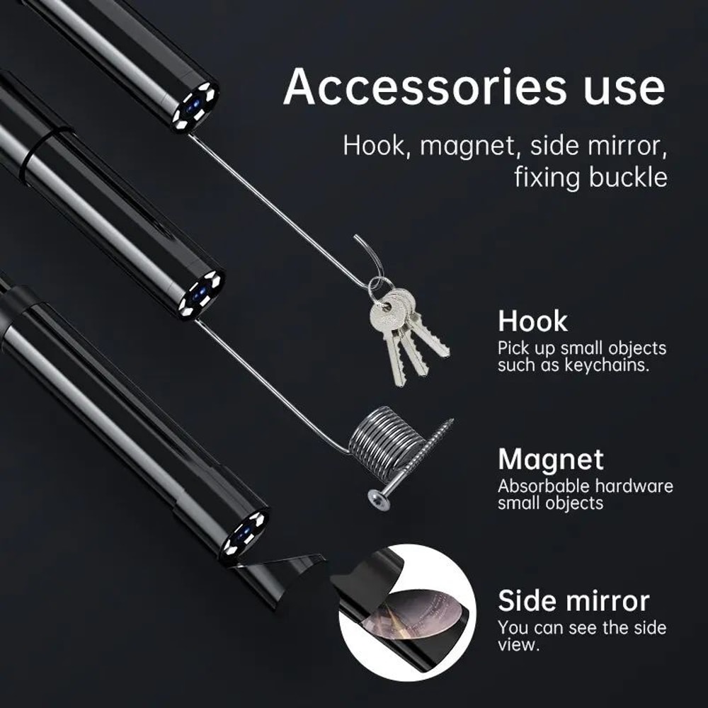 KERUI 24 Inch IPS Screen Industrial Endoscope Camera HD 1080P Pipe Inspection Borescope With Rigid 5