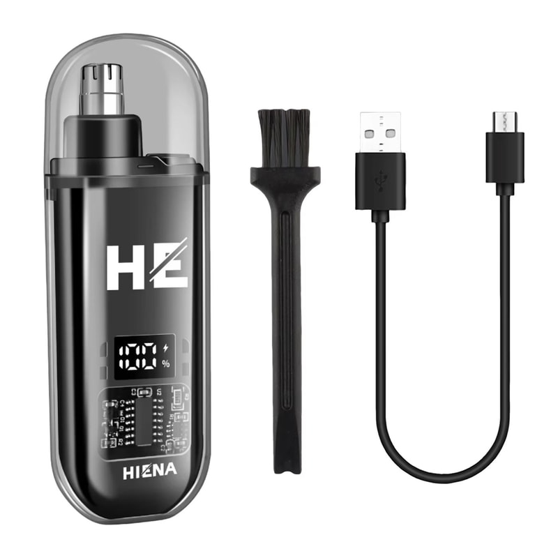 HIENA Rechargeable Electric Nose Ear Hair Trimmer With Wet And Dry Mini Pocket Clipper 8