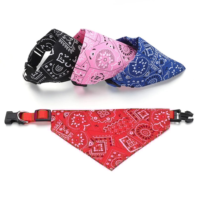 Adjustable Pet Bandana Collar Washable Triangular Dog And Cat Scarf For Dress Up And Everyday Wear 0