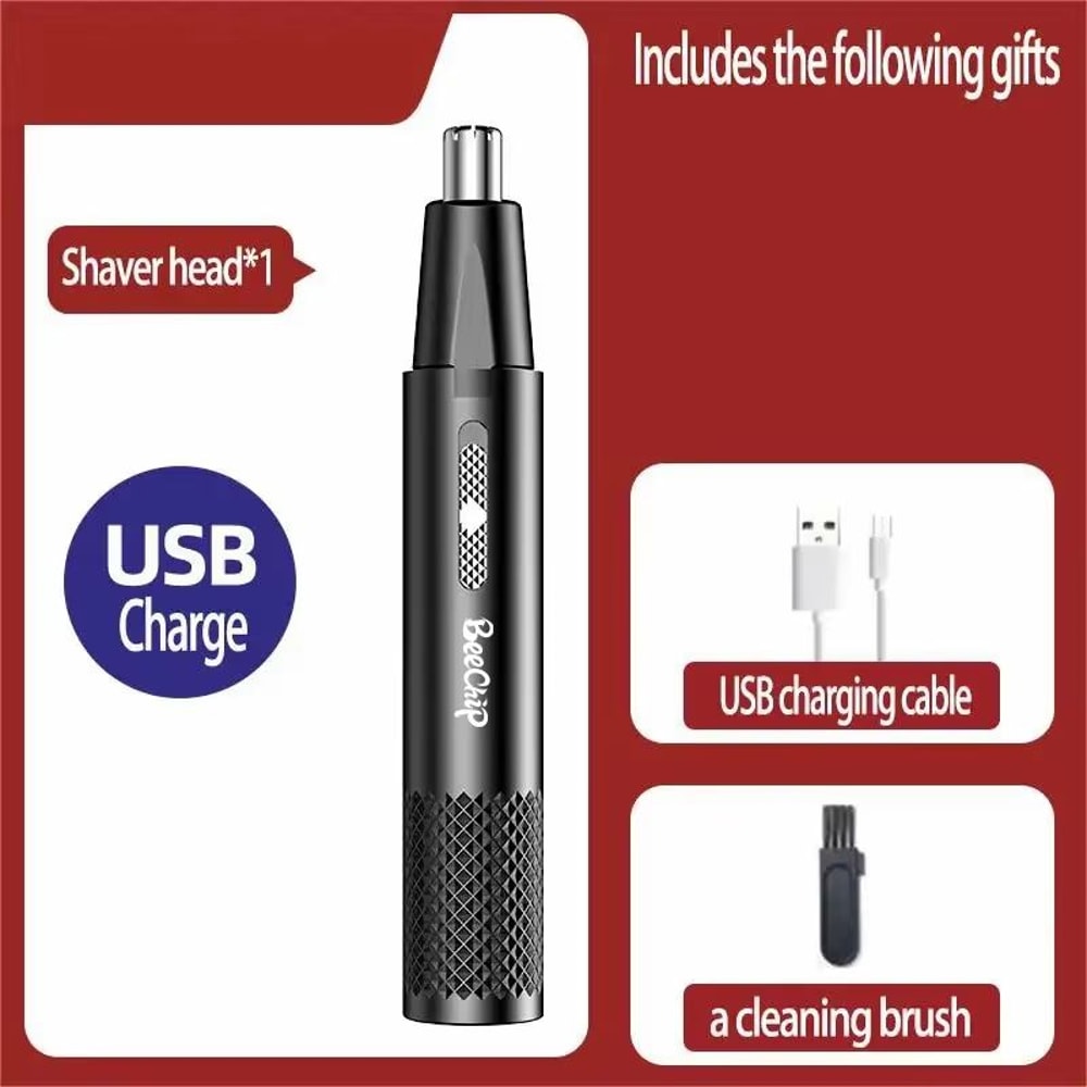 USB Rechargeable Electric Nose Hair Trimmer For Men And Women Metal Rotary Nose And Ear Groomer 3