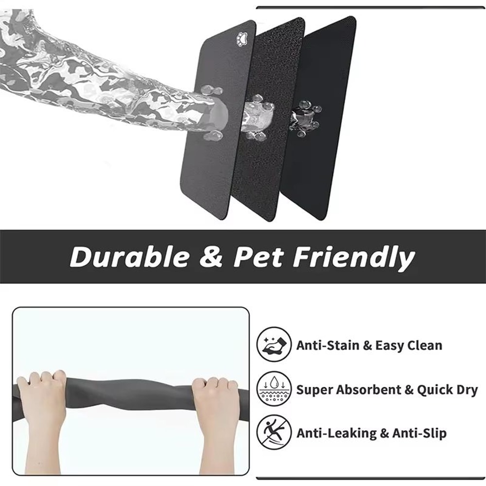 Absorbent Pet Feeding Mat For Dog And Cat Food And Water Bowls Quick Dry Waterproof Placemat 5