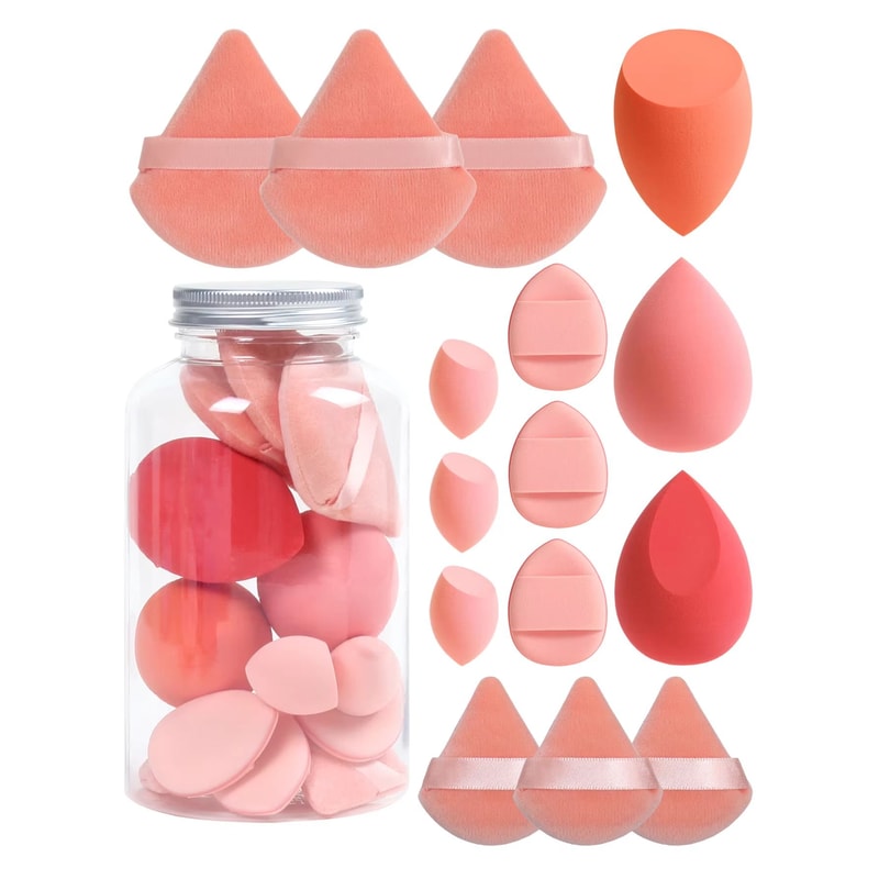 15 Piece Makeup Puff Set With Loose Powder Puffs Mini Makeup Sponges And Air Cushion Puffs In Trave 1