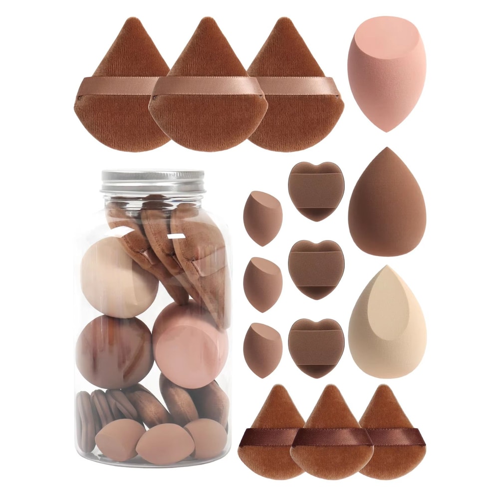 15 Piece Makeup Puff Set With Loose Powder Puffs Mini Makeup Sponges And Air Cushion Puffs In Trave 3