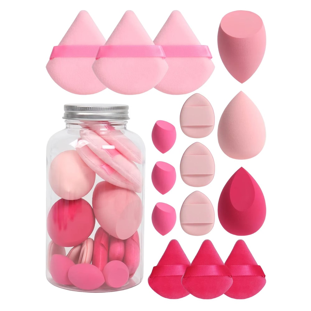 15 Piece Makeup Puff Set With Loose Powder Puffs Mini Makeup Sponges And Air Cushion Puffs In Trave 9