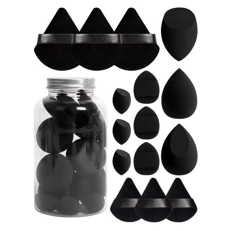 15 Piece Makeup Puff Set With Loose Powder Puffs Mini Makeup Sponges And Air Cushion Puffs In Trave 12