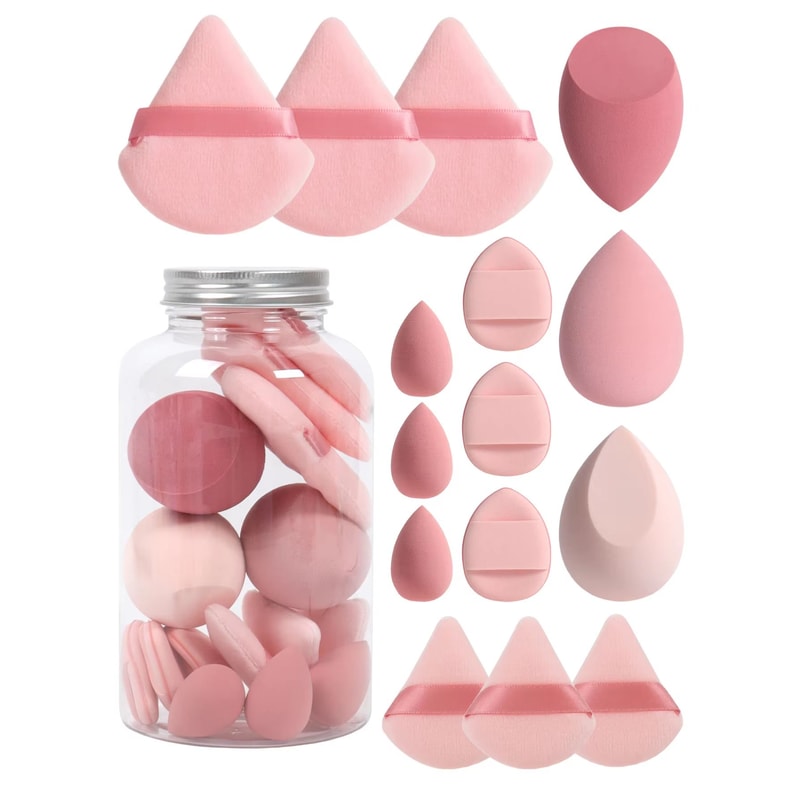 15 Piece Makeup Puff Set With Loose Powder Puffs Mini Makeup Sponges And Air Cushion Puffs In Trave 17