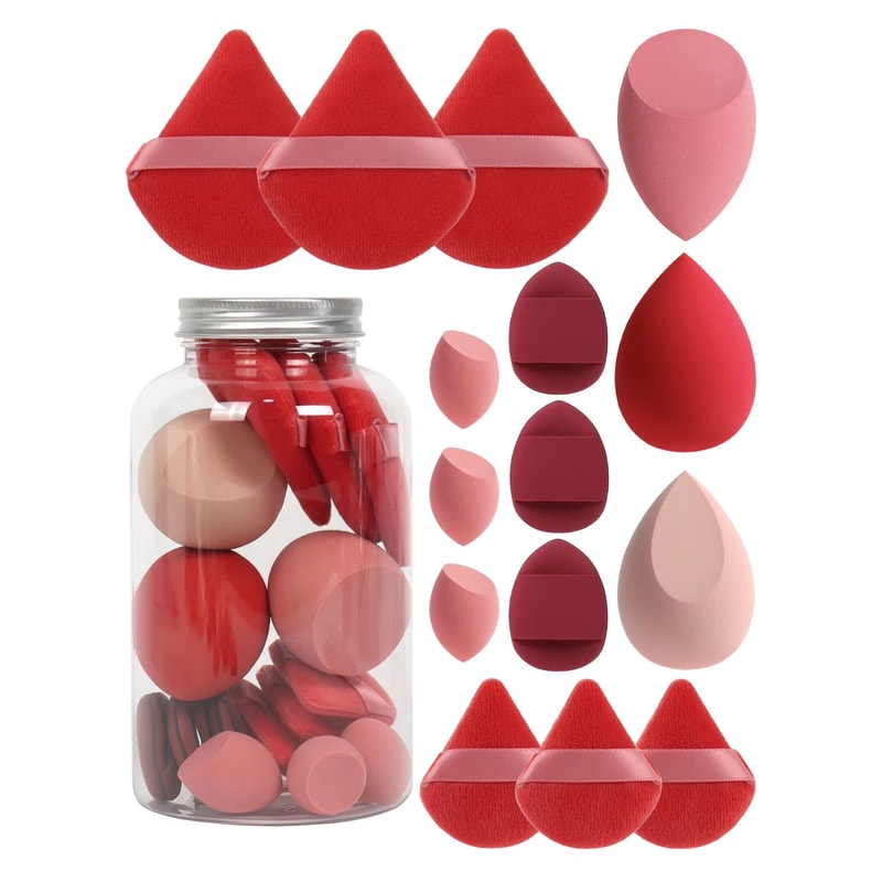 15 Piece Makeup Puff Set With Loose Powder Puffs Mini Makeup Sponges And Air Cushion Puffs In Trave 5