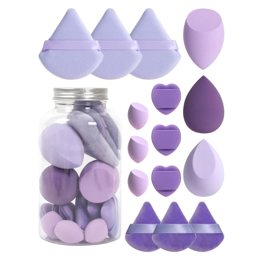 15 Piece Makeup Puff Set With Loose Powder Puffs Mini Makeup Sponges And Air Cushion Puffs In Trave 6
