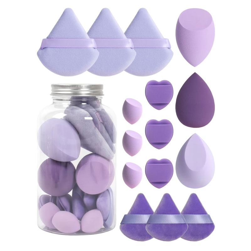 15 Piece Makeup Puff Set With Loose Powder Puffs Mini Makeup Sponges And Air Cushion Puffs In Trave 6