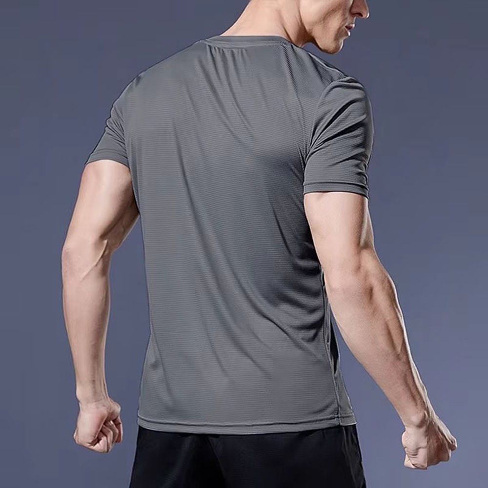 Mens QuickDry Compression Running Soccer Sports TShirt 3