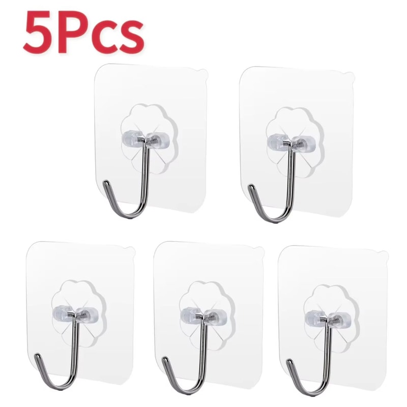 Transparent SelfAdhesive Heavy Duty Wall Hooks 51020Pack MultiUse Organizer 9