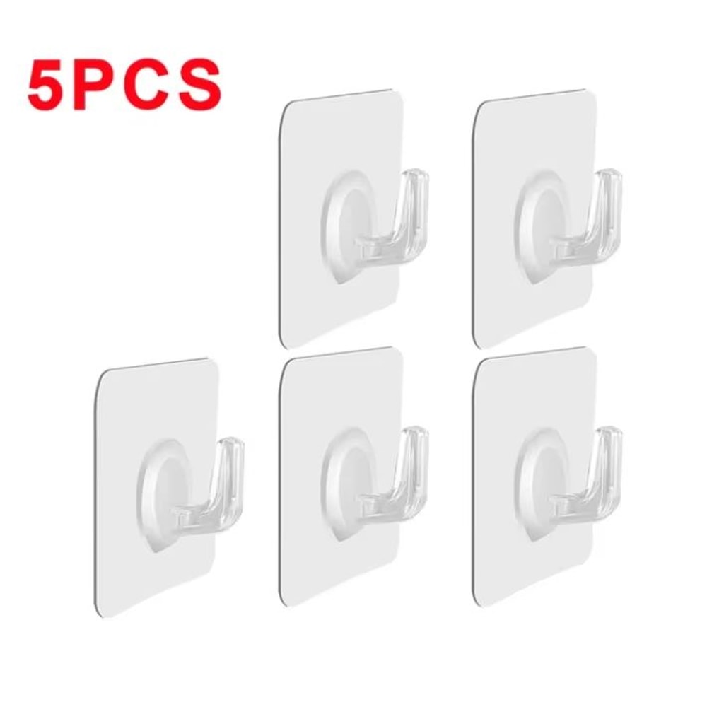 Transparent SelfAdhesive Heavy Duty Wall Hooks 51020Pack MultiUse Organizer 6